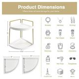 Forbena Corner Bathroom Counter Organizer, 2 Tier Bathroom Organizer Countertop, Small Bathroom Sink Top Trays Corner Shelf Stand for Makeup Vanity Perfume Skincare Decor Storage (White and Gold)