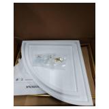 Forbena Corner Bathroom Counter Organizer, 2 Tier Bathroom Organizer Countertop, Small Bathroom Sink Top Trays Corner Shelf Stand for Makeup Vanity Perfume Skincare Decor Storage (White and Gold)