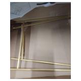 Forbena Corner Bathroom Counter Organizer, 2 Tier Bathroom Organizer Countertop, Small Bathroom Sink Top Trays Corner Shelf Stand for Makeup Vanity Perfume Skincare Decor Storage (White and Gold)