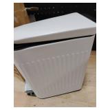 TrashAid Small Bathroom Trash Can with Lid, 1.6 Gallon Stainless Steel Slim Garbage Can with Foot Pedal, Slim Wastebasket for Bathroom, Office, White