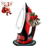 OMAIGA Cordless Iron for Clothes - 1500W Steam Iron with Non-Stick Ceramic Soleplate, Rapid Heating, Auto Shut Off, Burst of Steam, Self-Clean, Anti-Drip, Anti-Calc, 3 Temperature Settings, Red