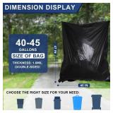 Large 40-45 Gallon Trash Bags Heavy Duty - 1.6 Mil Thick,39ftftx47ftft Strong Black Garbage Bags Unscented 100 Count Trash Can Liners for Construction Industrial Yard Outdoor Commercial