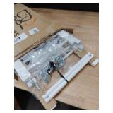 Fldofaves Dog Gate - 18\-45\in Adjustable Extra Wide Metal Baby Gate to Step Over, 10\in Tall Small Pet Gate with 3 Extension Kits, Pressure Mounted for Doorways and Stairsin