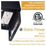 Yisuro Porch Lights with GFCI Outlet, Dusk to Dawn Motion Sensor Outdoor Light, 3 Lighting Modes Exterior Fixture, Outside for House Front Door Patio Garage(2 Pack Black)