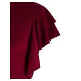 Vijiv Womenfts Vintage 1920s Midi Flapper Dress V Neck Long Bias Cut Sleeveless with Flutter Sleeves Bowknot Roaring 20s Great Gatsby Dresses Red,XL