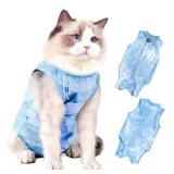 Cat Surgery Recovery Suit for Male and Female Cats, Anti-Licking Onesie After Spay and Neuter Surgery, E-Collar Alternative Tie Dye Outfit, Wound Protective Shirt