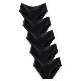 FINETOO Seamless Underwear for Women High Waisted Panties Scalloped Edge Sexy Cheeky Bikini No Show Briefs S-XXL 5 Pack