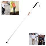 Aluminum Folding Walking Cane Stick Reflective Red for The Blind or Visually Impaired Blind Cane Folds in 4 Sections