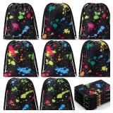 Sweetude 24 Pcs Neon Drawstring Bags Small Neon Glow in the Dark Party Favor Gift Treat Drawstring Backpack Birthday Decor Supplies for Baby Shower Candy Goodie Reward Prize 7.09 x 5.12 inch18 x 13cm