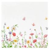 Crisky 100 Pcs Wildflower Floral Cocktail Disposable Paper Napkins for WeddingEngagementBridal ShowerBaby ShowerAnniversary Party Decoration, 3-Ply