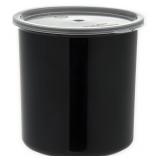Carlisle FoodService Products Classic Round Storage Container Crock with Lid for Kitchen, Restaurants, Home, Plastic, 2.7 Quarts, Black