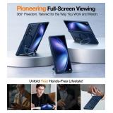 TORRAS 360 Spin Magnetic Stand for Galaxy Z Fold 7 Case, MIL-Grade Hinge Protection, Fit for Magsafe, 360 Kickstand and Ring Holder, Armor Hard Slim Case for Samsung Galaxy Z Fold 7, Blue