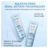 LftOreal Paris Clarify Sulfate Free Shampoo with Antioxidants, Clarifying Shampoo for Hard Water Exposure and Styling Build-up, EverPure, 6.8 Fl Oz