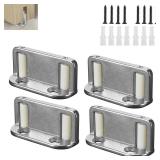 WWFFEN 4 Barn Door Floor Guide Bearing Design, Sliding Barn Door Floor Guide Adjustable Rollers at The Bottom Strong and Durable Steel Frame.Silver