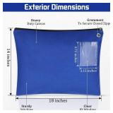 Humyoun 2 Pcs Interoffice Mailer Canvas Transit Sack Zipper Bag 18\ x 14\in Large Zipper Pouch with Grommet Interoffice Mail Bag (Blue)in