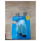 sodastream 1L Twin Pack Dishwasher Safe Slim Bottle (Black)