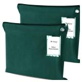 Humyoun 2 Pcs Interoffice Mailer Canvas Transit Sack Zipper Bag 18\ x 14\in Large Zipper Pouch with Grommet Interoffice Mail Bag (Green)in