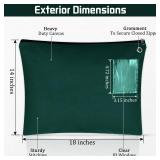 Humyoun 2 Pcs Interoffice Mailer Canvas Transit Sack Zipper Bag 18\ x 14\in Large Zipper Pouch with Grommet Interoffice Mail Bag (Green)in