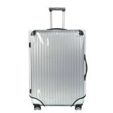 Explore Land Clear Luggage Cover Tough Protector Fits for 24 Inches Suitcase for Travel Airplane (PVC, M)
