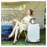 Explore Land Clear Luggage Cover Tough Protector Fits for 24 Inches Suitcase for Travel Airplane (PVC, M)