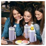 MAISON HUIS 4 In 1 Beer Can Cooler Bottle Holder with Drinking Spout Lid for 12oz Regular, Slim Skinny Cans Bottles,Sealed Insulated Double Wall Vacuum Stainless Steel Can Keeps Your Drinks Cold