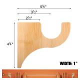 Briwooody 2 Pack Wooden Curtain Rod Brackets Curtain Rod Holder Wood Brackets Classics 3 12\ Return Bracket for 2\in Pole (Wood Color)in