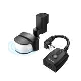 DEWENWILS Motion Sensor Outlet, Indoor Outdoor Motion Sensor Plug Outlet, Adjustable Sensing Angle,50FT Detection Range, 100FT Wireless Light Switch Transmitter, No Wiring, Long Time Delay
