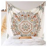 LANG XUAN Mandala Tapestry Wall Hanging Flower Psychedelic Tapestry Wall Hanging Decor for Living Room Bedroom Bohemian Plant Print (Green, 59.06\ x 78.74\in)in