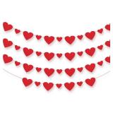 KatchOn Red Valentine Heart Garland - Pack of 40 | Felt Heart Banner for Valentinefts Day Decorations