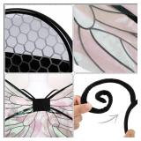 Yinder Fly Costume Accessories Bug Antenna Headband and Glasses Holographic Halloween Wings Set Cosplay Party Favors for Women, Men