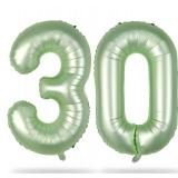 Sage Green Number 30 Balloons, 40 Inch Large Olive Green Foil Number 3 and 0 Balloons for Women, Self Inflating 30th Birthday Balloons for 30 Year Old Birthday Anniversary Party Decorations Supplies