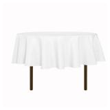 sancua Round Tablecloth - 80 Inch - Water Resistant Spill Proof Washable Polyester Table Cloth Decorative Fabric Table Cover for Dining Tables, Buffet Parties and Camping, White