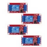 AEDIKO 4pcs DC 12V Relay Module 1 Channel Relay Board with Optocoupler Isolation Support High or Low Level