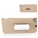 Right Passenger Side Sun Visor with Vanity Light Fit for Honda Accord 2008 2009 2010 2011 2012, Replaces for 83230TA0A91ZA, Beige
