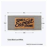 Collive Black and White Outdoor Rug Christmas Door Mat 24\x 51\in, Cotton Woven Striped Welcome Doormat, Washable Front Porch Decor for Farmhouse Front Door Layered Entryway Christmas Decorationsin