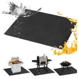 Under Grill Mats for Outdoor Grill - 48x40 Inch BBQ Mat for Under Barbecue - Double-Sided Fireproof Patio and Deck Protector Mat - Fire Pit Mat -Oil-Proof Grill Floor Pads - Stove Mat Patio Accessorie