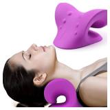 RESTCLOUD Neck and Shoulder Relaxer, Cervical Traction Device for TMJ Pain Relief and Cervical Spine Alignment, Chiropractic Pillow, Neck Stretcher (Purple)