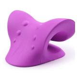 RESTCLOUD Neck and Shoulder Relaxer, Cervical Traction Device for TMJ Pain Relief and Cervical Spine Alignment, Chiropractic Pillow, Neck Stretcher (Purple)