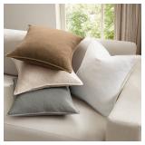 MIULEE Neutral Linen Pillow Covers Pack of 4 Decorative Natural Solid Throw Pillow Covers Soft Accent Boho Farmhouse Couch Pillowcases Modern Home Decors for Living Room Bed Sofa 24x24 Inch