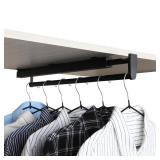 BaiNong pull out closet rod pull out pants rack for closet valet rod closet black valet rods for closets 9-12 inch telescopic trouser rack shallow cabinet organize pants and clothes