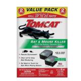 Tomcat Rat and Mouse Killer Disposable Stations for IndoorOutdoor Use: Child and Dog Resistant, Pre-Filled, Easy Monitoring, 2-Pack