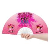 Boots on The Ground Fan, Fans For Line Dancing, Line Dance Popping Fan, Western Large Festival Folding Fans, 26in (Pink)