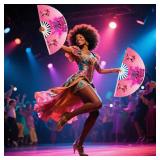 Boots on The Ground Fan, Fans For Line Dancing, Line Dance Popping Fan, Western Large Festival Folding Fans, 26in (Pink)