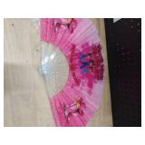 Boots on The Ground Fan, Fans For Line Dancing, Line Dance Popping Fan, Western Large Festival Folding Fans, 26in (Pink)