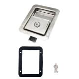 Ycsmyyds 1 Pack Stainless Door Lock Heavy Duty Flush Mount Handle Latch for Trailer Toolbox RV Handle Latch with Gasket Keys