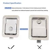 Ycsmyyds 1 Pack Stainless Door Lock Heavy Duty Flush Mount Handle Latch for Trailer Toolbox RV Handle Latch with Gasket Keys