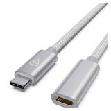 Faracent USB C Extension Cable (6Ft1.8M), New Version USB 3.2 (5gbps) Type C Male to Female Extension Charging and Sync for Docking Station MacBook Air M4M3 Pro, Dell XPS Surface Book Silver