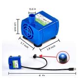 Cat Water Fountain Pump, Pet Water Fountain Pump Replacement Pump DR-DC160 Motor for for Round, Cubic, Flower Cap Cat Fountain