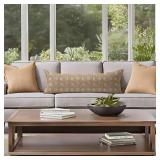 HERHOME Long Lumbar Decorative Throw Pillow Cover 14x36 Inch Vintage Floral Pale Brown Outdoor Cottage Core Fall Decor Cozy Neutral Body Pillow Case Pillowcase Decorations for Home Bedroom Bed Couch