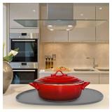 Heat Resistant Mat for 6-8 Quart Slow Cooker, Kitchen Heat Resistant Silicone Trivet?Oval Thickened Silicone Non Slip Heat Resistant Mat